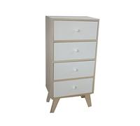 King Collection King Home C1708004 Commode 4 Tiroirs en Bois de Paulownia avec Pieds en KD, 40 X 25 X 85, 5H
