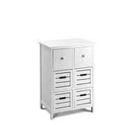 King Collection King Home c656837 Commode 6 tiroirs, Blanc, 50 x 32 x 75h