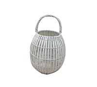King Collection King Home L1766339 Lanterne en Bambou avec Gobelet, Blanc
