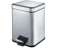 King Collection King Home P1580018 Poubelle Carrée en Acier avec Pédale, 6 Lt