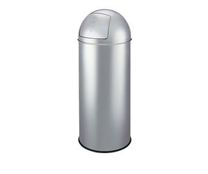King Collection King Home p1592050 Poubelle en Acier avec Ouverture à Tirette, 50 Lt, Argent, ø 35 x 77H