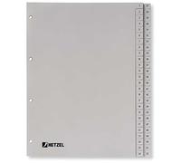 King Mec 721308 Index en polypropylène A4 1-52 Gris