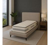 King Memory Lot de 2 Matelas 90x200 - Face de Contact Mousse à Mémoire de Forme 50 Kg/m3 + Oreiller et protège Lot de 2 Matelas 90x200 - offerts - Hauteur 23 cm - Soutien Ferme - (2_x_90_x_200_cm)