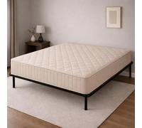 Matelas Tissu Ignifuge 120x200 + Sommier Démonté + Pieds Offerts - Hauteur 25 cm - Confort Ferme - Mousse Extrêmement Durable Poli