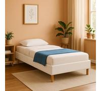 King of Dreams Gregory - Solide et Confortable Sommier Tapissier Blanc + Pieds en 20 cm pour Matelas en 100x200-13 Lattes - Montage Rapide et Facile - revetement PVC Facile d'entretien