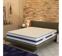 King of Dreams Lattex Blue Matelas Mousse Rembourrage 100% polesther - Hauteur 29 cm - Soutien Très Ferme - Face Hiver avec Laine - Face été avec Lin - (140x190)