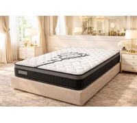 King of Dreams Matelas 140x190 - Hauteur 25 cm Soutien Très Ferme et Durable en Mousse Polyuréthane - 2 Faces de Couchage - Tissu Stretch 220 GR/m² - Certifié CertiPUR & Oeko-TEx - Modèle IZIABELLA