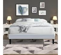 King of Dreams Sommier 200x200 cm Tapissier déhoussable Housse Lavable Blanc + Pieds en 20 cm 2 x 13 Lattes - Anna- revetement