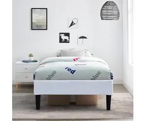 King of Dreams Sommier 80x190 cm Tapissier déhoussable Housse Lavable Blanc + Pieds en 20 cm 13 Lattes - Anna- revetement