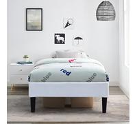 King of Dreams Sommier 90x190 cm Tapissier déhoussable Housse Lavable Blanc + Pieds en 20 cm 13 Lattes - Anna- revetement