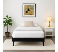 King of Dreams Sommier 90x190 cm Tapissier déhoussable Housse Lavable Noir + Pieds en 20 cm 13 Lattes - Anna- revetement