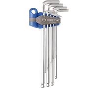 KING TONY 20119MR01 Jeu de Clés Mâles 6 Pans Extra Longues à Tête Sphérique Métriques en Étui, Set de 9