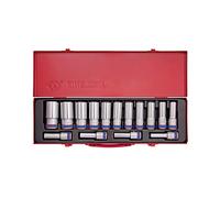 KING TONY 4315MR Coffret de Douilles Longues Métrique, Set de 15, 1/2"