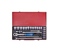 KING TONY 4526MR03 Coffret de Douilles Métriques et Accessoires, Set de 24, 1/2"