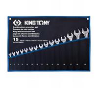 KING TONY Estuche de Llaves Combinadas ultra ligeras - 15 piezas pour pros et bricoleurs, fixation fiable, norme technique