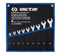 KING TONY Estuche de Llaves Combinadas ultra ligeras 8:14-17-19 mm - 9 Pzas pour pros et bricoleurs, idéal pour assemblage résistant, norme technique