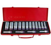 King Tony Jeu de douilles 1/2" 16Cz. long/case