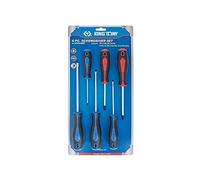 KING TONY Juego de destornilladores ranurados y PHILLIPS - 6Pzas pour pros et bricoleurs, idéal pour assemblage résistant, norme technique