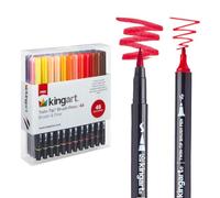 KingArt Dual Tip Brush Pens 48/Pkg-Assorted Colors
