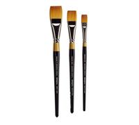 KINGART Premium Original Gold srie 9550 3 pices. Ensemble de pinceaux de lavage Taklon dor synthtique pour aquarelle acrylique et huile manch