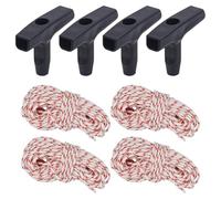 KingBra Lot de 4 cordes de rechange pour démarreur de 3 mm, 3,5 mm, 4 mm, 5 mm, 10 m avec poignées pour tondeuse à gazon, générateur, onduleur, mini vélo, nettoyeur haute pression, souffleuse à neige
