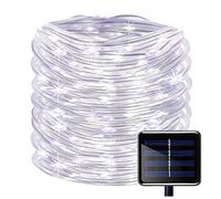 KINGCOO 100LED Ruban Lumineux Solaire Lampes de Corde, étanche 39ft/12M Fil de Cuivre Extérieur Tube Rope Guirlande Lumineuse pour Noël Jardin cour Chemin Clôture Arbre Backyard(Blanc)