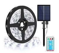 KINGCOO 240LED Bande Lumineuse, Imperproof 10M Flexible Décoratif Solaire Ruban LED Guirlande Lumières Lampe de Nuit pour Jardin Piscine Maison Mariage Noël Intérieur Extérieur Éclairage (Blanc)