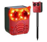 KINGCOO Alarme Détecteur de Mouvement Solaire Extérieur-13Sounds(2PCS) | Led Rouge Flashig Sécurité Strobe Lumière,Aboiement de Chien et Coup de Feu,Générateur de Bruit 129dB Pour Jardin Ferme Cour