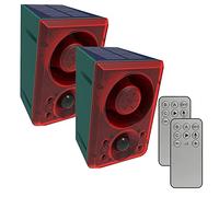 KINGCOO Alarme Solaire de Sécurité Extérieur, étanche Lumières Solaires Stroboscopiques,130db Coup de feu du Son Sound Aboiement de Chien Système pour Maison Cultiver Grange Villa Cour (2pcs)