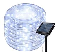 KINGCOO Bande LED Lumières Solaire Extérieures, Étanche 72FT 200LED 8 mode Ruban Tube Fil De Cuivre de Corde Solaire Guirlande Lumières pour Jardin Maison Fête Mariage Noël Décoration (Blanc)