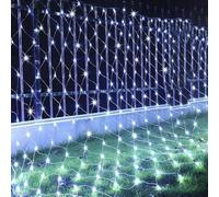 KINGCOO Filet lumineux de 192 LED - Guirlande lumineuse - Réseau lumineux étanche alimenté par batterie - Rideau lumineux en maille - Éclairage pour jardin, intérieur et extérieur, Noël, mariage, fête