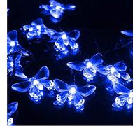 KINGCOO Guirlande Lumineuse de Papillons, Étanche 16FT 20LED Papillons Lampe Solaire Veilleuse Noël Décoratif Lumières pour Maison Mariage Jardin Porche Balcon Éclairage Décorations (Bleu)