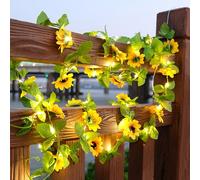 KINGCOO Guirlande lumineuse solaire de tournesol pour extérieur, étanche, fleurs artificielles, guirlande lumineuse solaire pour jardin, clôture, paysage, mariage, fête de Noël (10 m, 100 LED)