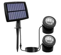 KINGCOO Lampe solaire sous-marine pour étang, lampes submersibles étanches, lumière de projecteur, 12 LED, projecteur pour aquarium, jardin, piscine, cour, paysage, décoration d'éclairage extérieur