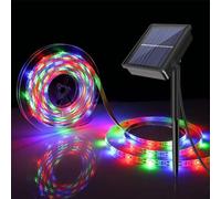 KINGCOO Ruban LED Solaire Extérieur, 3M 90LED Étanche Bandes LED Solaires Découpable Chaîne de Lumières 8 Modes Guirlande Lumineuse pour Maison Jardin Mariage Fête Noël Décoration (Multicolore)