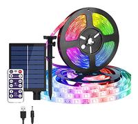 KINGCOO Ruban LED Solaires Exterieur 4M 240LED Étanche Bandes LED Solaire Guirlande Lumineuse 8 Modes Strip Light avec Télécommande pour Jardin Terrasse Noël Mariage Fête (Multicolore)