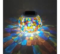 KINGCOO Solaire Mosaïque Lumières Lampe de Bureau d'ambiance, Étanche Couleur Changeante Boule Humeur Veilleuses Lampe De Table Atmosphère Éclairage pour Chambre Salon Jardin Décoration(Multicolore)