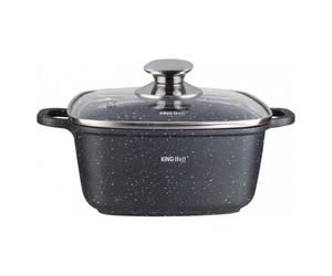 Kinghoff PUODAS MARMURAS 22cm KH-1602 3,7L, Poêle + casserole, Noir