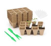 KINGLAKE 180 Pièces Pot semis, Pot de Culture, Godets pour semis de graines, avec 100X étiquettes pour Plantes Plastique et Une Paire d'outils de Migration