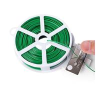 KINGLAKE 50m Fil de Fer Jardin Vert- Attache Plante Grimpante avec Cutter, Fil Plastifié Soft, Fil Torsadé pour Plantes, Vignes, Arbustes et Fleurs