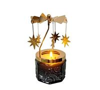 kingnero Bougie parfumée à la Lavande - Carrousel - Photophore Rotatif - Cadeau d'anniversaire pour Femme, Petite Amie, sœur, Amis féminins, Cadeaux d'anniversaire (étoile dorée)