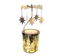 Kingnero Bougie parfumée avec carrousel parfum lavande bougeoir rotatif cadeau pour maman, épouse, anniversaire, Saint-Valentin, anniversaire de mariage (Polaris)