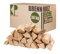 Kingpower Bois de chêne pur 30, 60 et 90 kg, 25 cm, bois de chauffage pour cheminée, brasero, fumoir, four, barbecue, séché en chambre, bois d'allumage, prêt à l'emploi, quantité : 30 kg