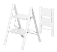 KINGRACK échelle Pliante 2 marches sans Rampe, 150 kg Blanc
