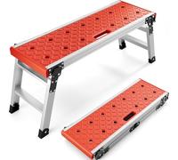 Kingrack Marchepied à 2 marches, marchepied Double Face en Aluminium, échelle Pliable avec Pieds antidérapants, escabeau léger avec Plateforme Large, Multifonction, 150 kg (1 Step Advanced)