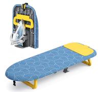 KINGRACK Planche à Repasser de Table, avec Repose-Fer, Jaune | Pliable avec rangement facile, parfaite pour les déplacements et dortoir