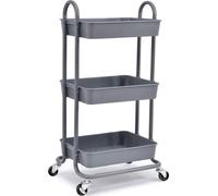 KINGRACK Storage Trolley Cart, 3 Level Rolling Cart, Organisateur de stockage multifonctionnel, Organisateur Trolley avec poignées, Service Cart