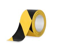 kingsea Ruban de marquage de sol - 33 m x 80 mm - Ruban d'avertissement autocollant - Jaune et noir - Pour revêtements de sol, marquage d'obstacles, joints