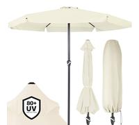 Kingsleeve Parasol Ø330cm Beige Parasol en aluminium avec manivelle Protection solaire jardin terrasse extérieur balcon