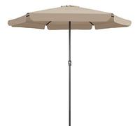 Kingsleeve Parasol Ø330cm Taupe Parasol en aluminium avec manivelle Protection solaire jardin terrasse extérieur balcon